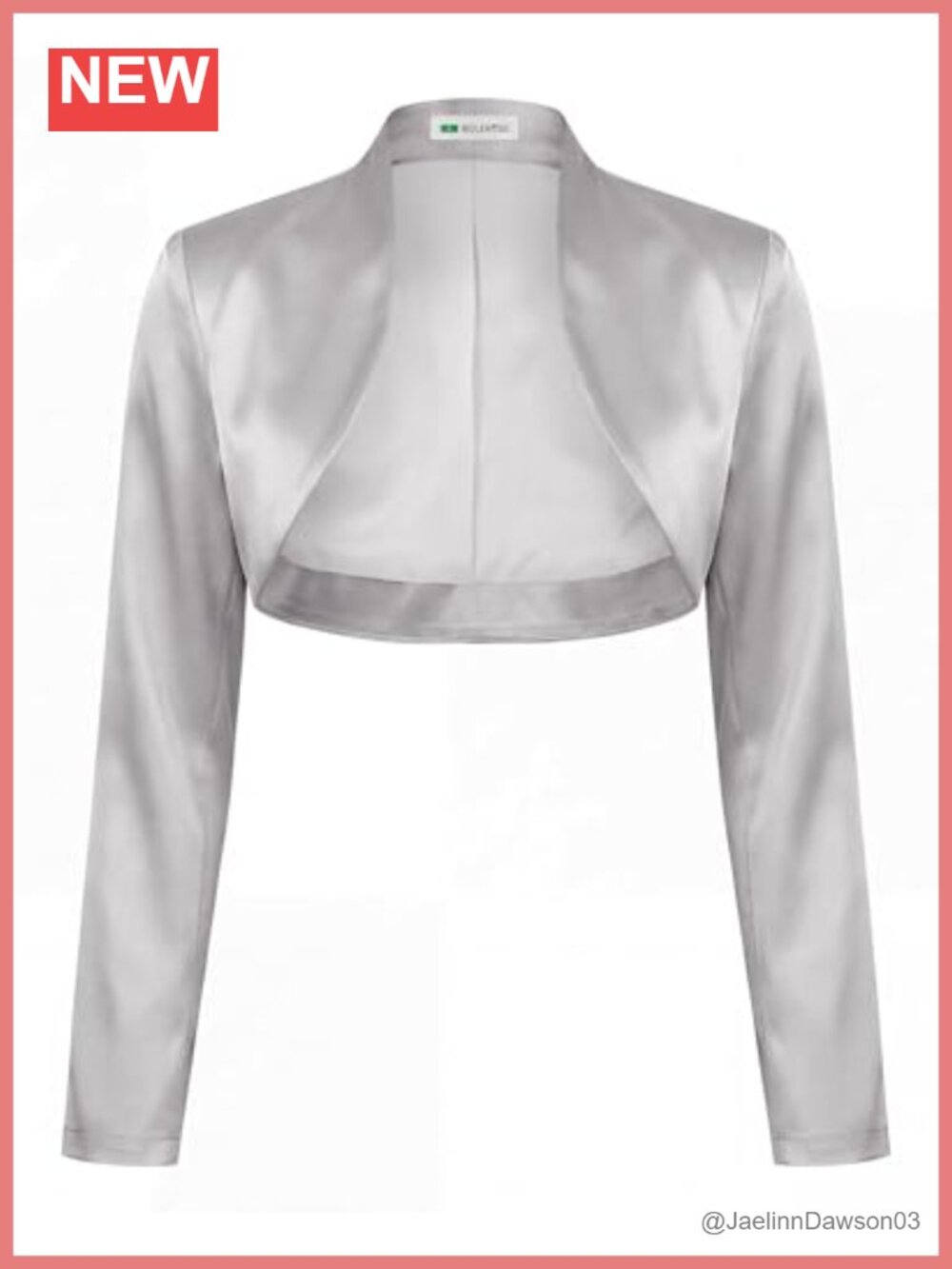 Long Sleeve Satin Bolero Jacket